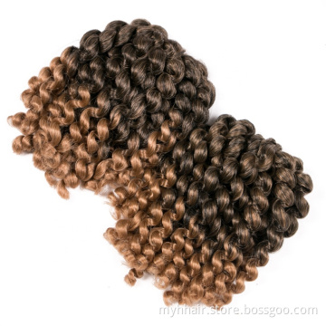 Jumpy Wand Jamaican Bounce Curl 8 inch Synthetic Crochet Hair Extensions Ombre Braiding Hair twist brown Blonde